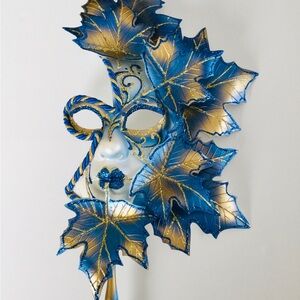 Venetian Hand held Masquerade Mask, Hand Painted , Made in Italy 🇮🇹 *READ*
